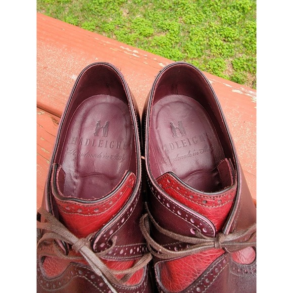 Hadleighs Mens Leather Dress Shoes - Burgundy Size 42, US 9.5 main image 4